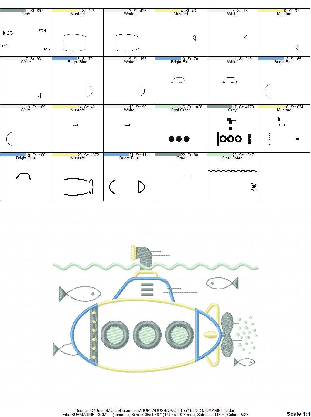 Submarine embroidery design - Boat embroidery designs machine embroidery pattern - instant download - Nautical applique design Baby Boy Kid