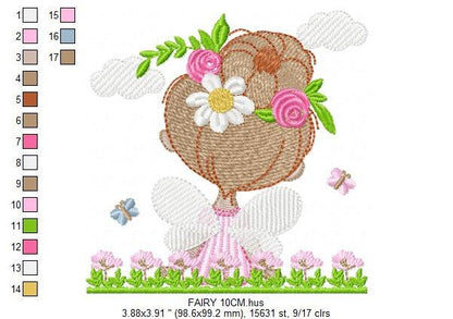 Fairy embroidery designs - Angel embroidery design machine embroidery pattern - Pixie embroidery file - Fairy design Instant Download