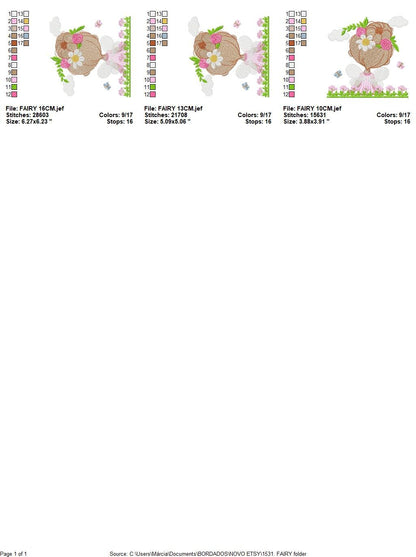 Fairy embroidery designs - Angel embroidery design machine embroidery pattern - Pixie embroidery file - Fairy design Instant Download
