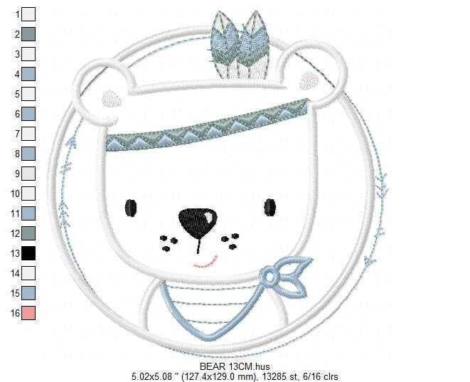 Bear embroidery designs - Indian embroidery design machine embroidery pattern - Baby Boy embroidery file - instant download bear in a frame Marcia Embroidery