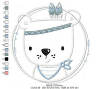 Cargar imagen en el visor de la galería, Bear embroidery designs - Indian embroidery design machine embroidery pattern - Baby Boy embroidery file - instant download bear in a frame
