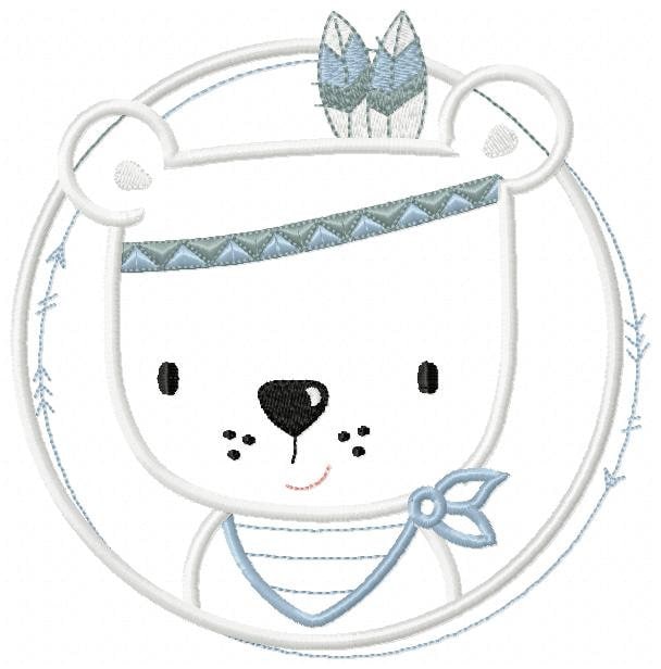 Bear embroidery designs - Indian embroidery design machine embroidery pattern - Baby Boy embroidery file - instant download bear in a frame Marcia Embroidery