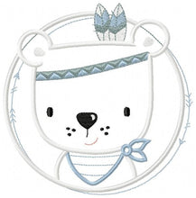 Load image into Gallery viewer, Bear embroidery designs - Indian embroidery design machine embroidery pattern - Baby Boy embroidery file - instant download bear in a frame
