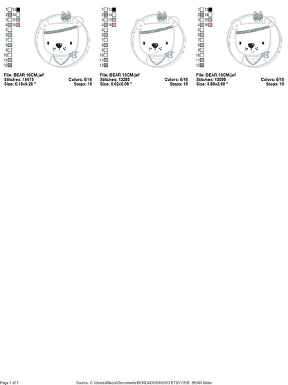 Bear embroidery designs - Indian embroidery design machine embroidery pattern - Baby Boy embroidery file - instant download bear in a frame Marcia Embroidery