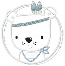 Cargar imagen en el visor de la galería, Bear embroidery designs - Indian embroidery design machine embroidery pattern - Baby Boy embroidery file - instant download bear in a frame
