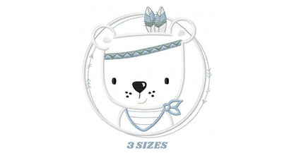 Bear embroidery designs - Indian embroidery design machine embroidery pattern - Baby Boy embroidery file - instant download bear in a frame Marcia Embroidery