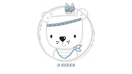 Bear embroidery designs - Indian embroidery design machine embroidery pattern - Baby Boy embroidery file - instant download bear in a frame