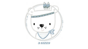 Bear embroidery designs - Indian embroidery design machine embroidery pattern - Baby Boy embroidery file - instant download bear in a frame