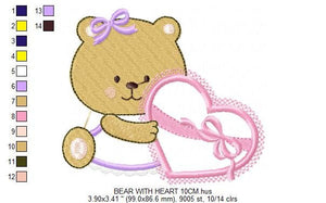 Bear embroidery designs - Teddy embroidery design machine embroidery pattern - Baby Boy embroidery file - instant download bear in a pocket