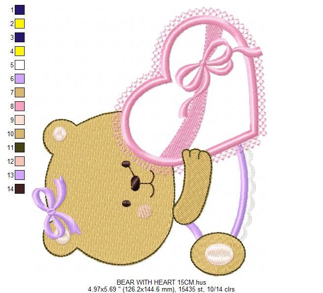 Bear embroidery designs - Teddy embroidery design machine embroidery pattern - Baby Boy embroidery file - instant download bear in a pocket - Marcia Embroidery
