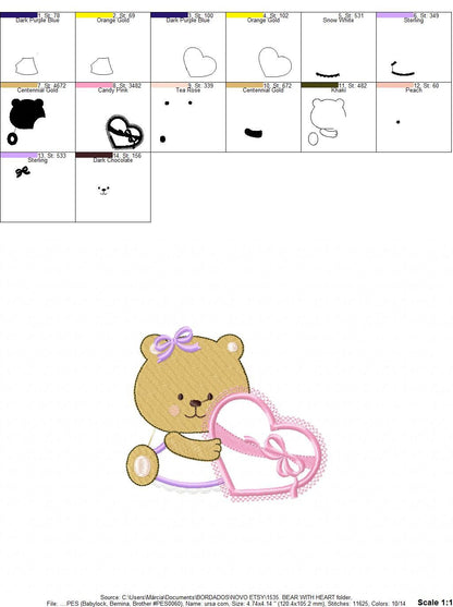 Bear embroidery designs - Teddy embroidery design machine embroidery pattern - Baby Boy embroidery file - instant download bear in a pocket - Marcia Embroidery