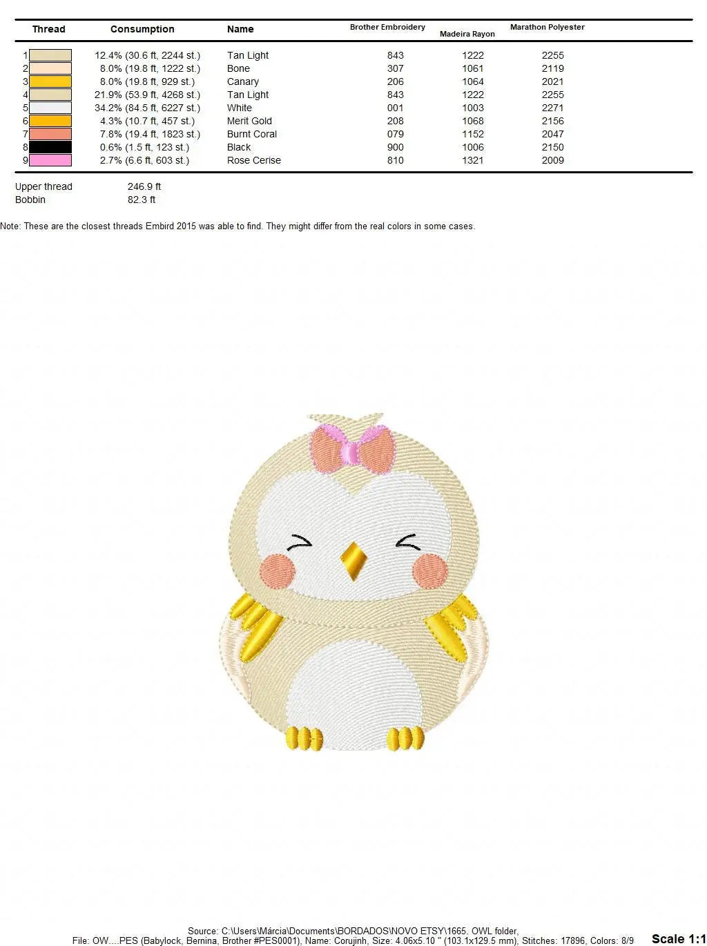 Owl embroidery design - Bird embroidery design machine embroidery pattern - Birdie embroidery file Marcia Embroidery