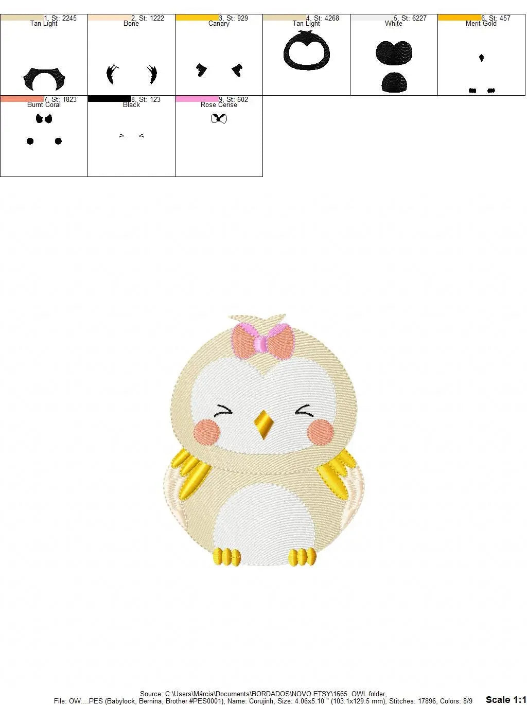 Owl embroidery design - Bird embroidery design machine embroidery pattern - Birdie embroidery file Marcia Embroidery