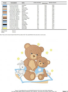 Bear embroidery designs - Teddy embroidery design machine embroidery pattern - Baby Boy embroidery file - instant download bear with baby