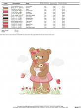 Carica l&#39;immagine nel visualizzatore di Gallery, Bear embroidery designs - Teddy embroidery design machine embroidery pattern - Baby Girl embroidery file - instant download bear with garden
