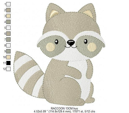 Raccoon embroidery designs - Animal embroidery design machine embroidery pattern - woodland embroidery file - Raccoon design digital pes jef