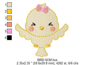 Bird embroidery designs - Baby girl embroidery design machine embroidery pattern - instant download - Owl animal embroidery file digital pes - Marcia Embroidery