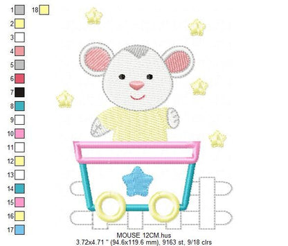 Mouse embroidery design - Rat embroidery designs machine embroidery pattern - Animal embroidery file - children embroidery mouse design