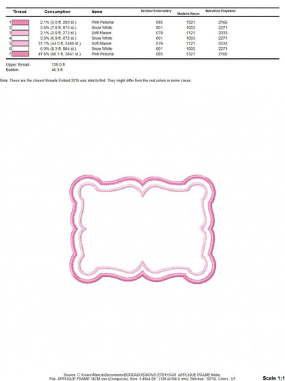 Square Frame embroidery designs set - Monogram Applique Shape Machine embroidery pattern - Rectangle Monogram - Instant digital download pes