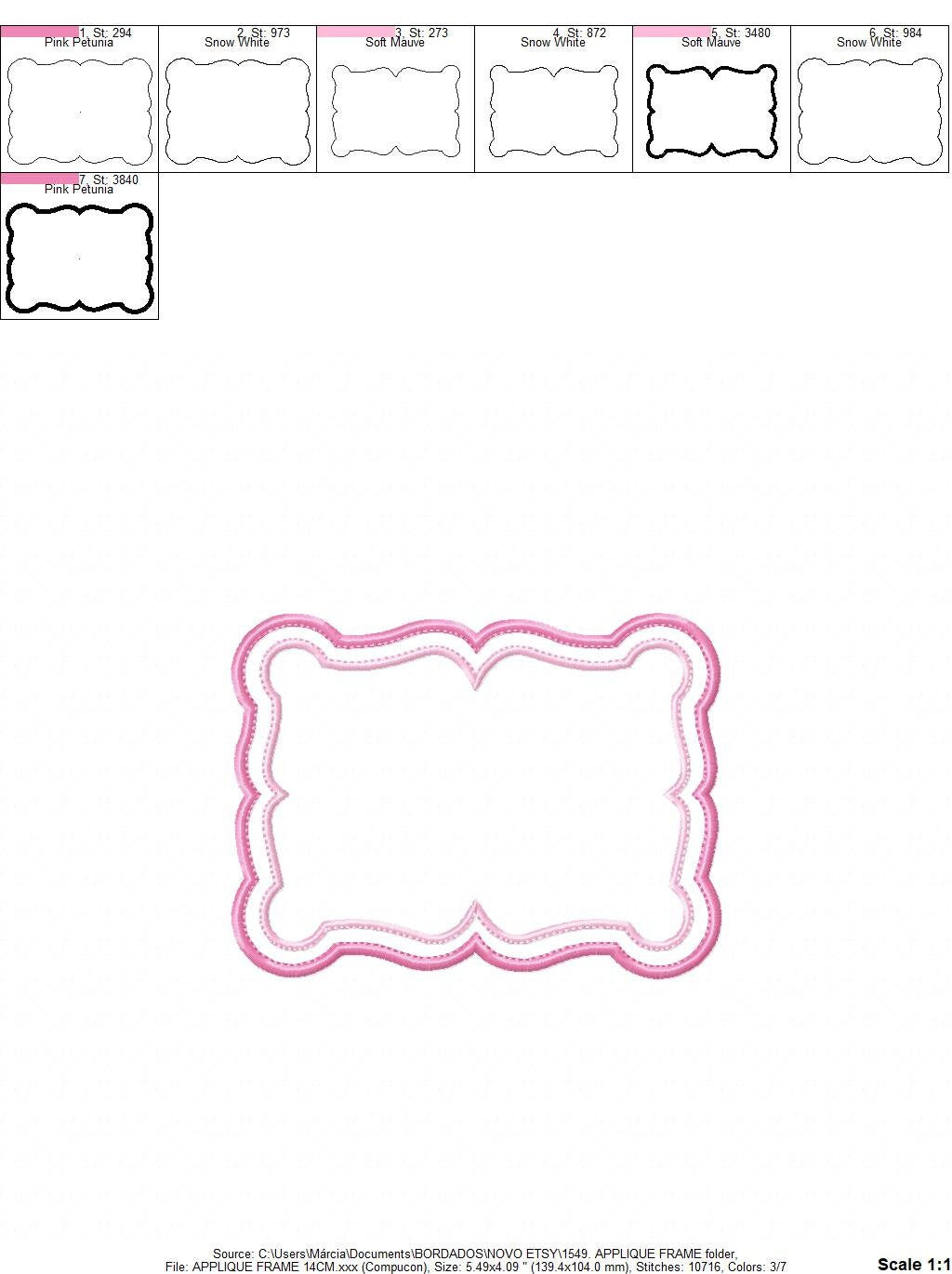 Square Frame embroidery designs set - Monogram Applique Shape Machine embroidery pattern - Rectangle Monogram - Instant digital download pes