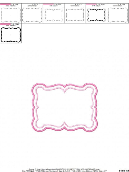 Square Frame embroidery designs set - Monogram Applique Shape Machine embroidery pattern - Rectangle Monogram - Instant digital download pes