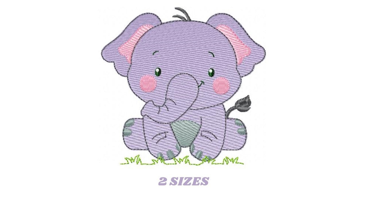 Elephant embroidery designs - animal embroidery design - machine embroidery pattern - baby embroidery file kid embroidery elephant design