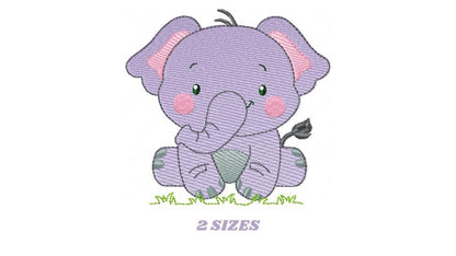Elephant embroidery designs - animal embroidery design - machine embroidery pattern - baby embroidery file kid embroidery elephant design