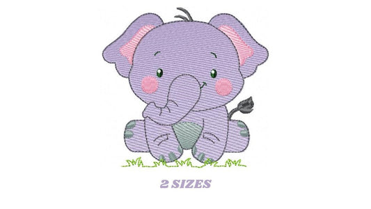Elephant embroidery designs - animal embroidery design - machine embroidery pattern - baby embroidery file kid embroidery elephant design