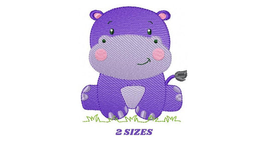 Hippo embroidery designs - Safari wild animal embroidery design machine embroidery pattern - hippopotamus - instant digital download pes jef