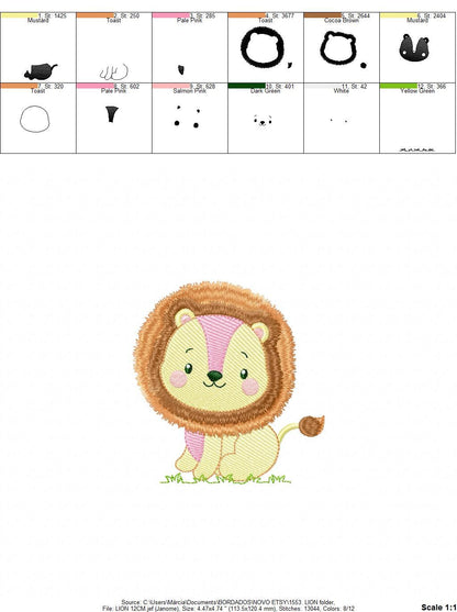 Lion embroidery designs - Safari embroidery design machine embroidery pattern - Baby boy embroidery file - king embroidery instant download