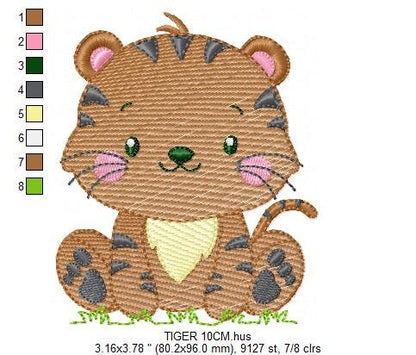 Tiger embroidery design - Wild Forest Animal machine embroidery pattern - Baby Boy file - Instant digital download pes jef dst hus vp3 xxx