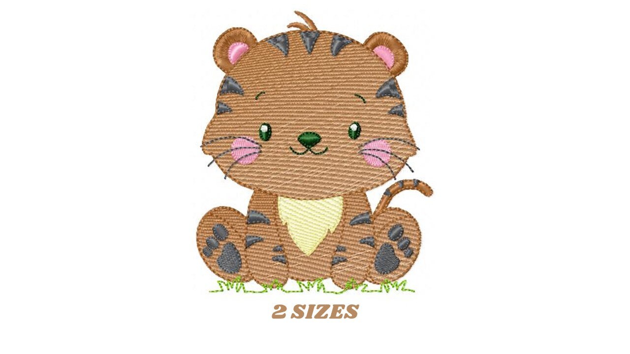 Tiger embroidery design - Wild Forest Animal machine embroidery pattern - Baby Boy file - Instant digital download pes jef dst hus vp3 xxx