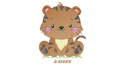 Tiger embroidery design - Wild Forest Animal machine embroidery pattern - Baby Boy file - Instant digital download pes jef dst hus vp3 xxx