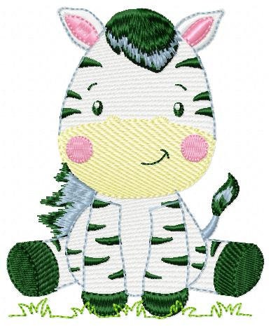Zebra embroidery designs - Safari Wild Animal machine embroidery pattern - Baby boy and girl file - Instant digital download pes jef dst hus