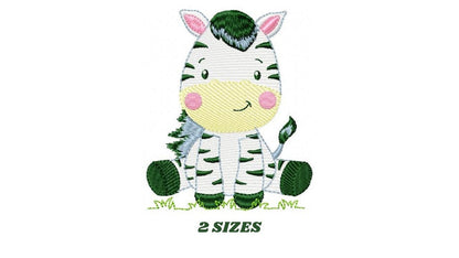 Zebra embroidery designs - Safari Wild Animal machine embroidery pattern - Baby boy and girl file - Instant digital download pes jef dst hus