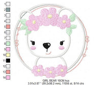 Cargar imagen en el visor de la galería, Bear embroidery designs - Teddy embroidery design machine embroidery pattern - Baby Girl embroidery file - instant download bear in a frame
