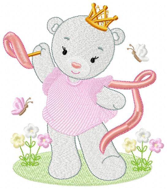 Bear embroidery designs - Princess embroidery design machine embroidery pattern - Baby Girl embroidery file - digital download bear crown Marcia Embroidery