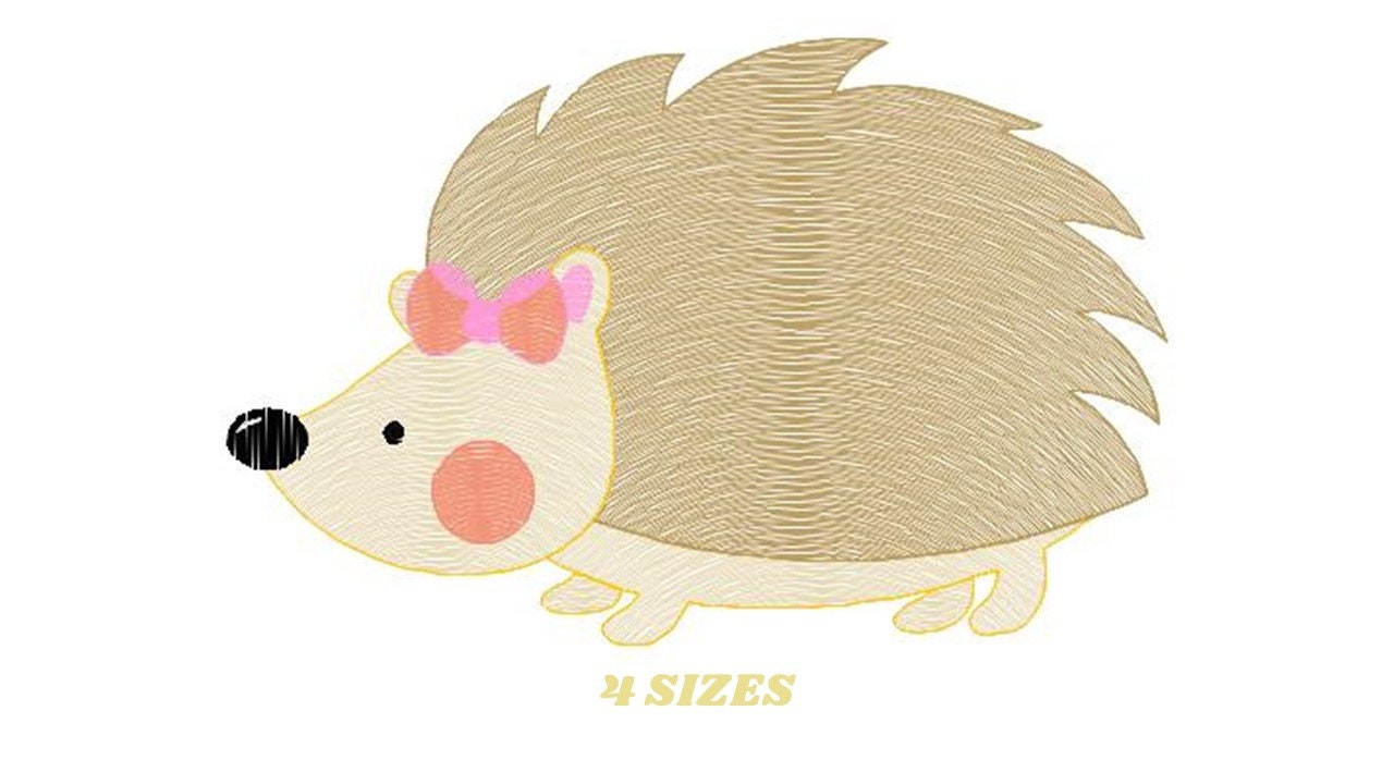 Female Hedgehog embroidery designs - Woodland Animal embroidery design machine embroidery pattern - Porcupine embroidery - instant download Marcia Embroidery