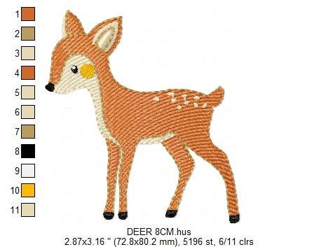 Deer embroidery design - Woodland Animal embroidery designs machine embroidery pattern - Florest embroidery file - Baby boy embroidery