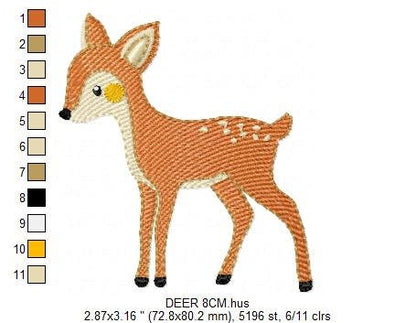 Deer embroidery design - Woodland Animal embroidery designs machine embroidery pattern - Florest embroidery file - Baby boy embroidery