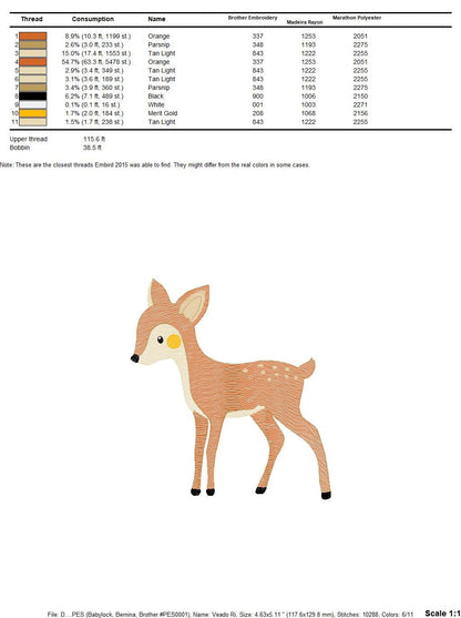 Deer embroidery design - Woodland Animal embroidery designs machine embroidery pattern - Florest embroidery file - Baby boy embroidery