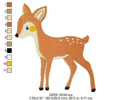 Deer embroidery design - Woodland Animal embroidery designs machine embroidery pattern - Florest embroidery file - Baby boy embroidery