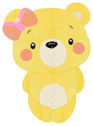 Female Bear embroidery designs - Teddy embroidery design machine embroidery pattern - Baby girl embroidery file - instant download animal