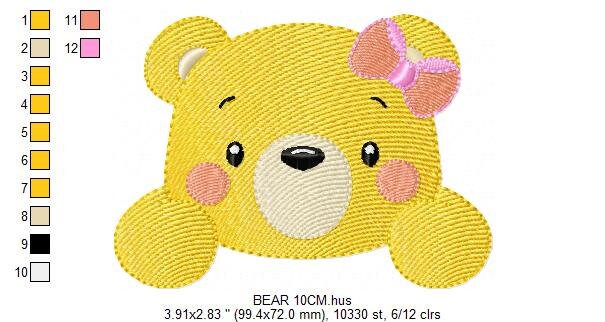 Peek a boo Bear embroidery designs - Teddy embroidery design machine embroidery pattern - Baby girl embroidery file - instant download jef Marcia Embroidery