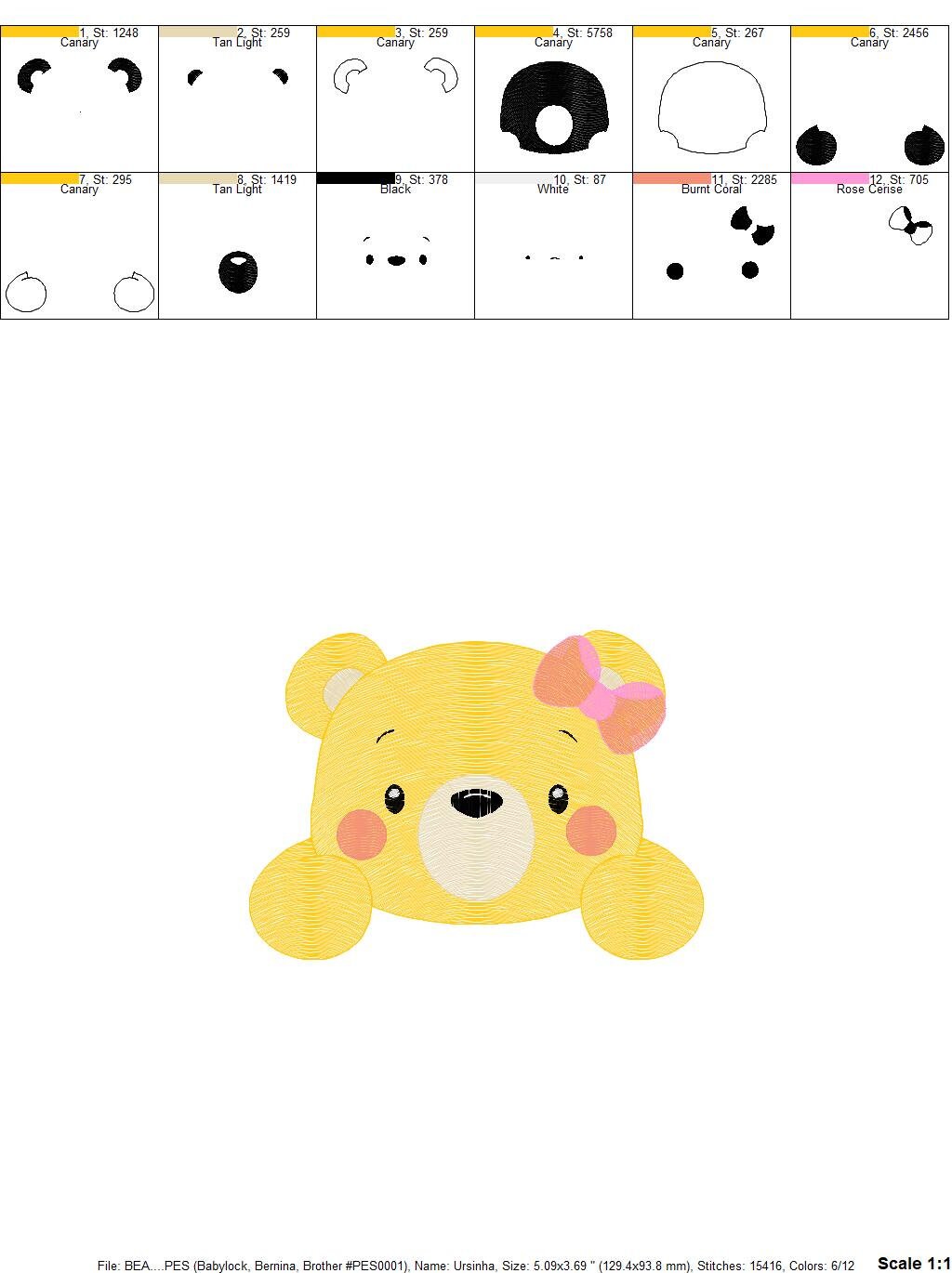 Peek a boo Bear embroidery designs - Teddy embroidery design machine embroidery pattern - Baby girl embroidery file - instant download jef Marcia Embroidery