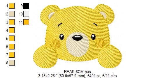 Peek a boo Bear embroidery designs - Teddy embroidery design machine embroidery pattern - Baby Boy embroidery file - instant download pes