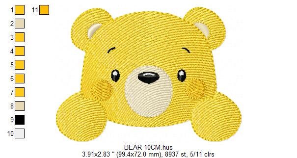 Peek a boo Bear embroidery designs - Teddy embroidery design machine embroidery pattern - Baby Boy embroidery file - instant download pes
