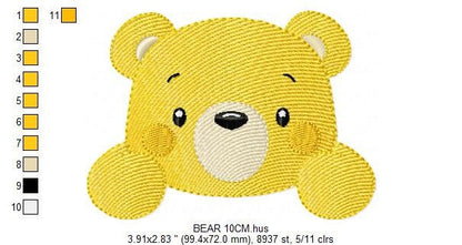 Peek a boo Bear embroidery designs - Teddy embroidery design machine embroidery pattern - Baby Boy embroidery file - instant download pes