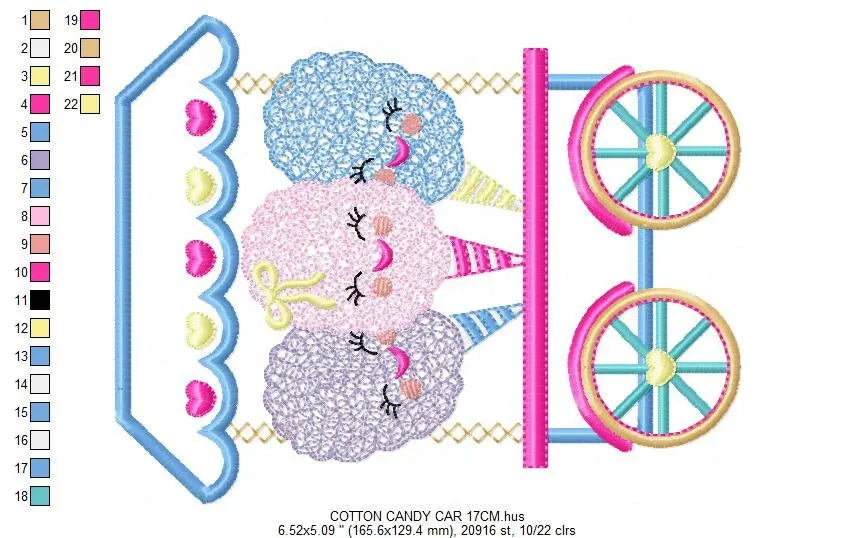Cotton candy embroidery designs - Candy embroidery design machine embroidery pattern - Cotton candy cart embroidery file - kid embroidery Marcia Embroidery