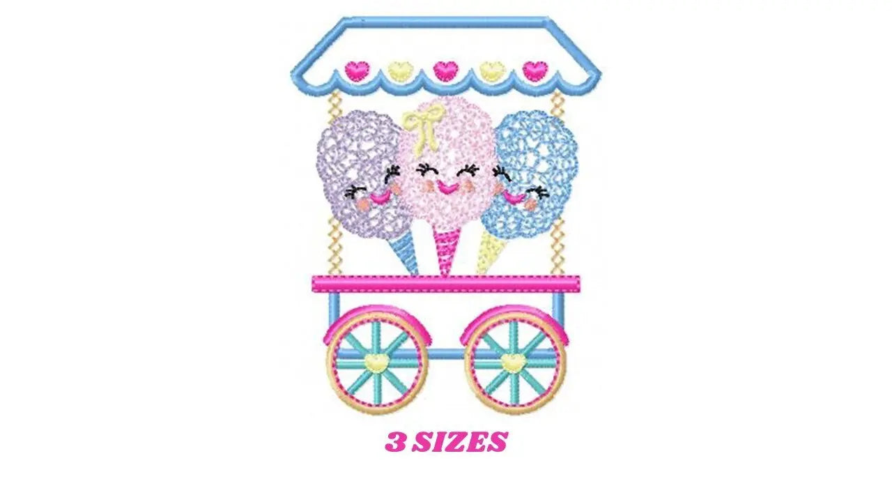 Cotton candy embroidery designs - Candy embroidery design machine embroidery pattern - Cotton candy cart embroidery file - kid embroidery Marcia Embroidery